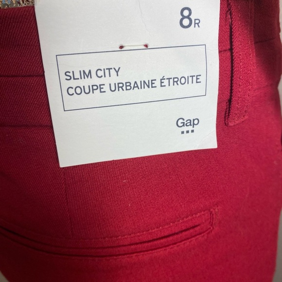 GAP Slim City Coupe Urbaine Red Crop Pants - SIZE 8R - NWT - Picture 5 of 9
